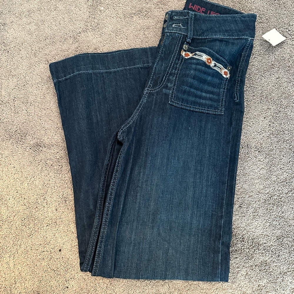 Women's Wrangler Wide-Leg Dark Blue Jeans